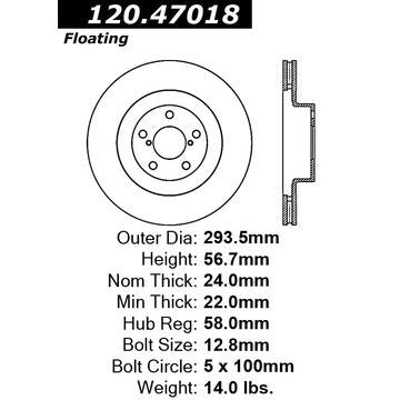 Stop Tech/ Power Slot, 120.47018 Stop Tech/ Power Slot Brake Rotor Black E-Coated