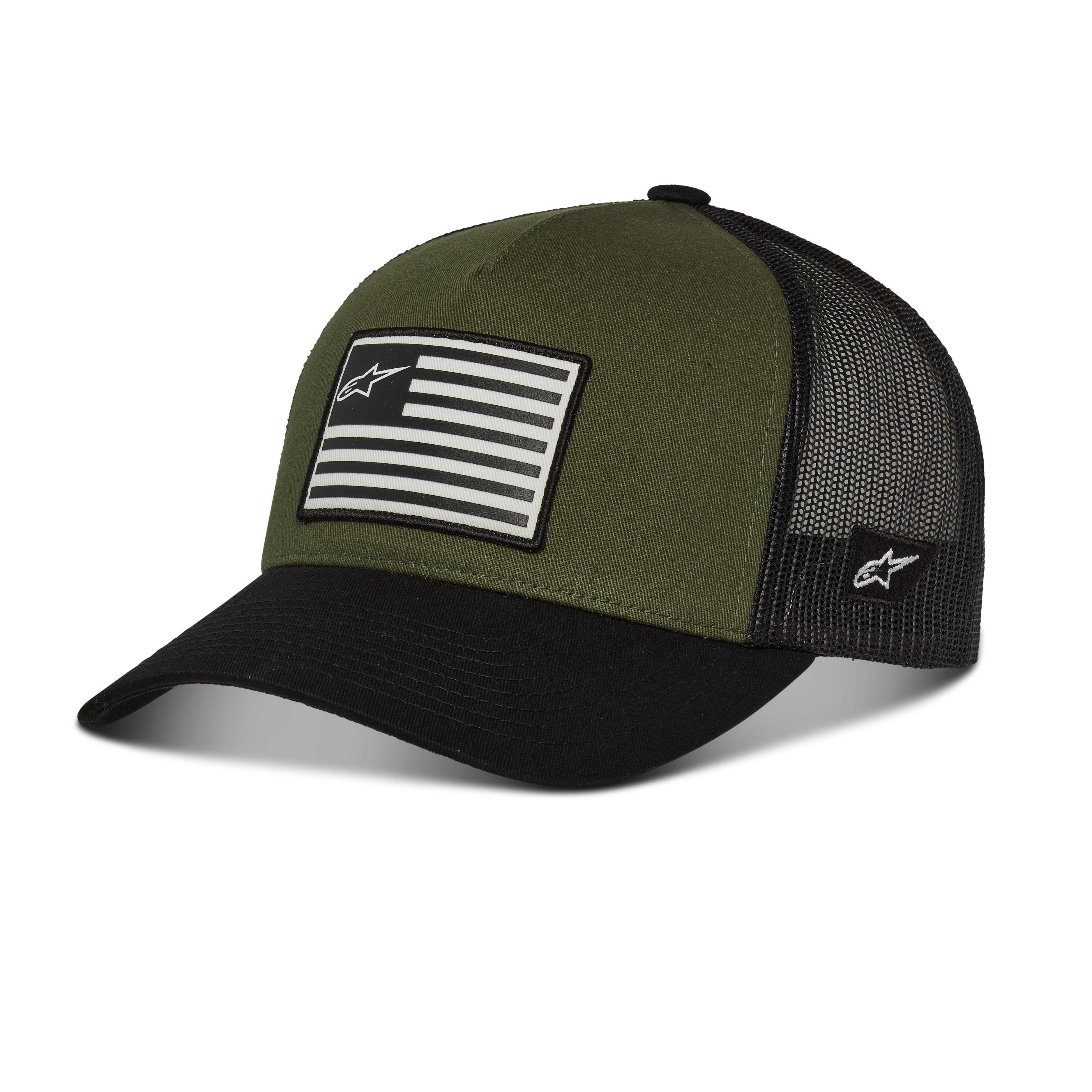 ALPINESTARS, 1211-81013-6910-OS Casquette à rabat avec drapeau Militaire/Noir O/S