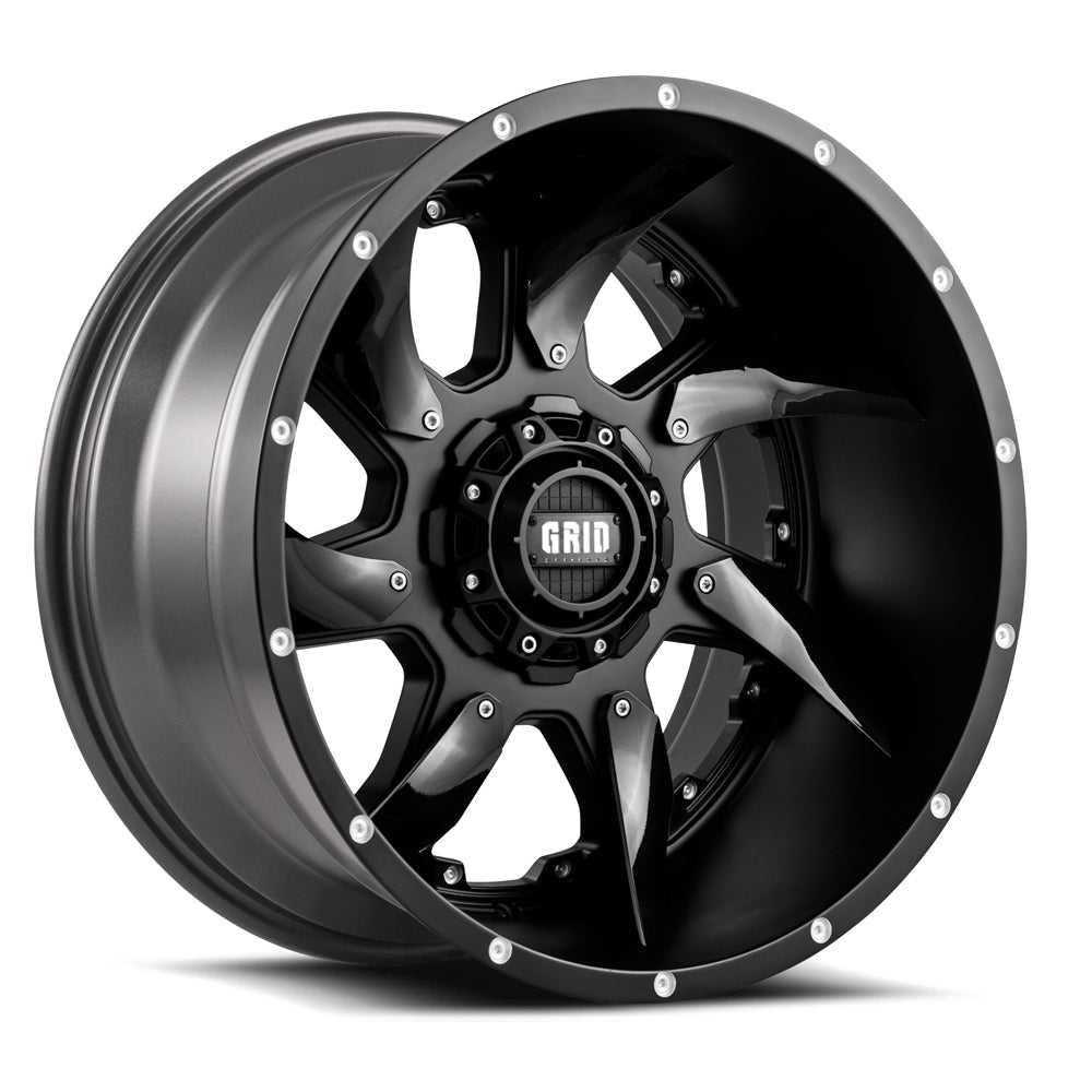 Roues à grille, 1221BLINR Grid Wheels 01 22X12.0 Blk Insert R