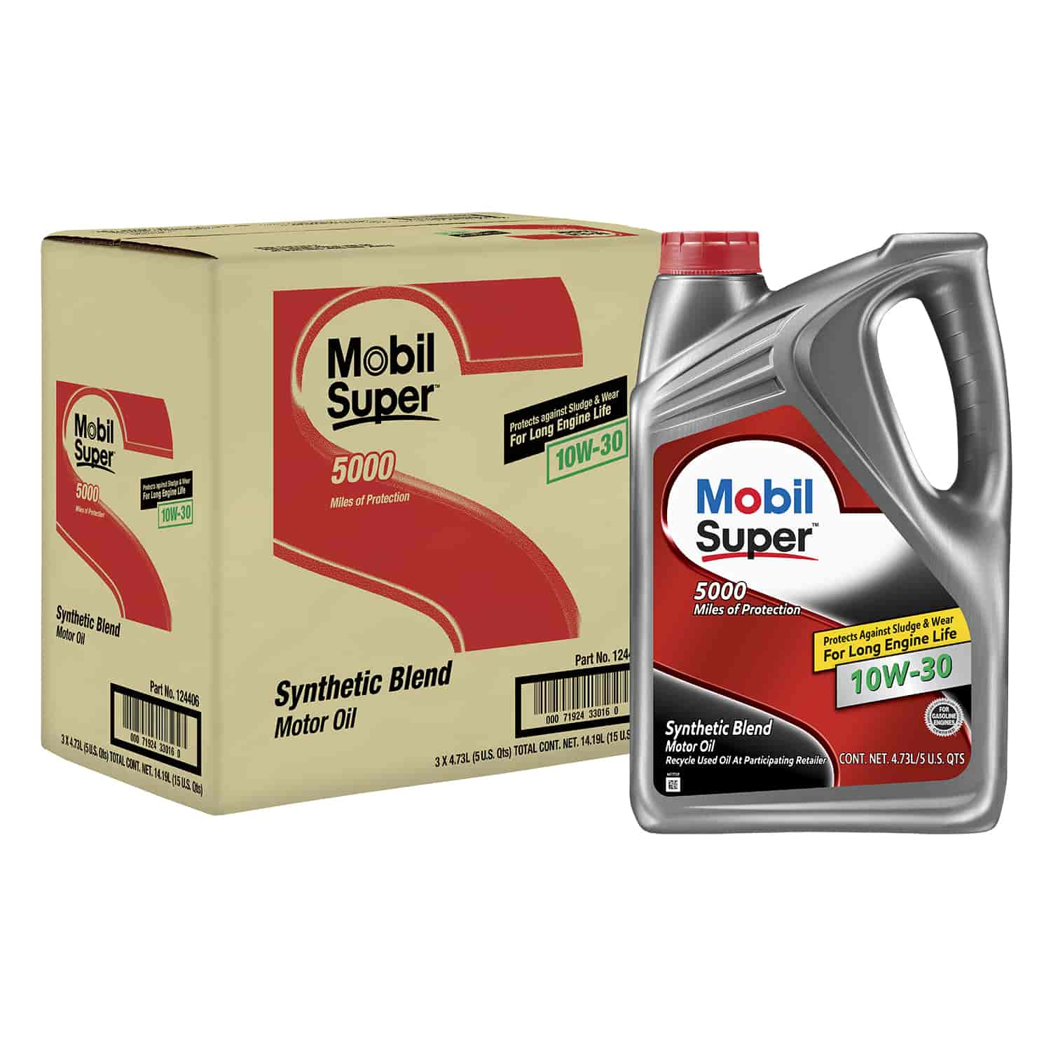 Mobil, 124406 Mobil Mobil Super 10W-30 - 5Qt. Jug