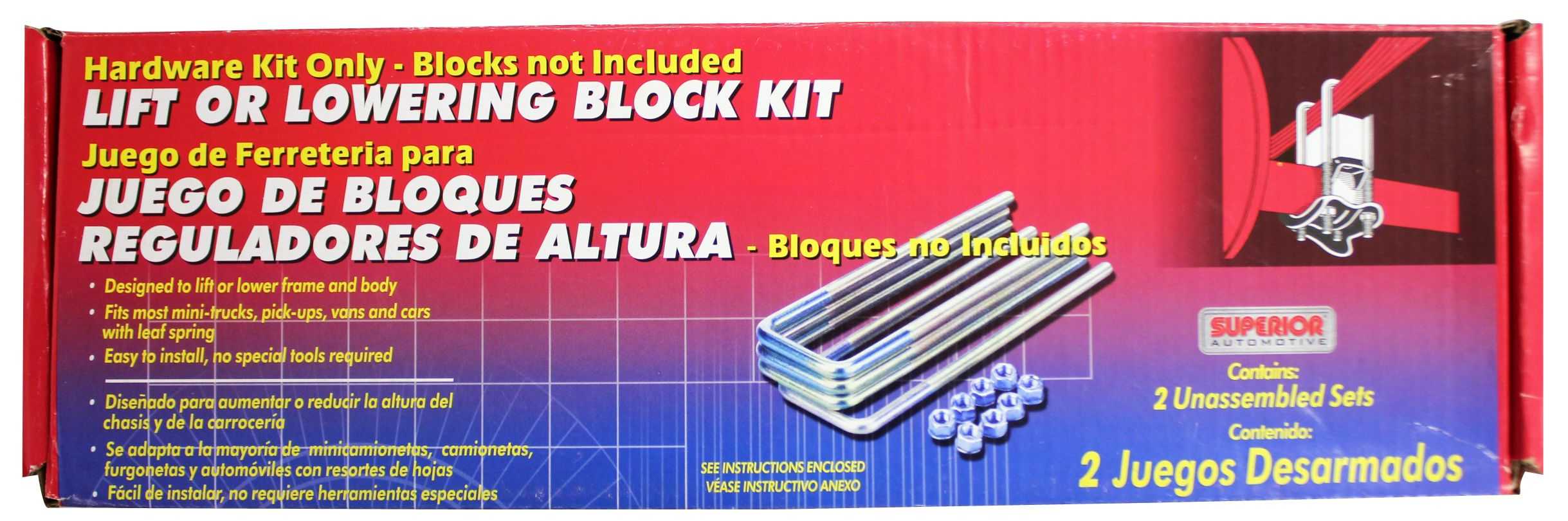 Superior Automotive, 13-1211 Superior Automotive Kit de boulons en U pour ressorts à feuilles 12-1/4 pouces