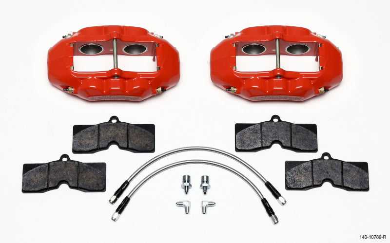 Wilwood, 140-10789-R Wilwood D8-4 Front Caliper Kit Red Corvette C2 / C3 65-82