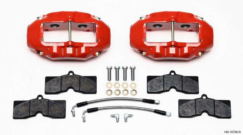 Wilwood, 140-10790-R Wilwood D8-4 Rear Caliper Kit Red Corvette C2 / C3 65-82